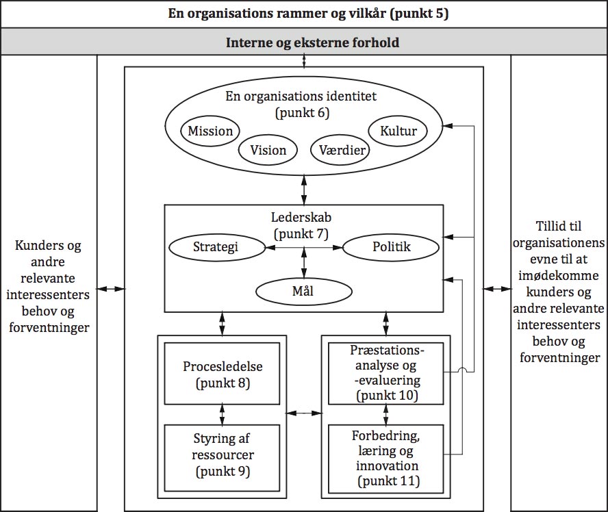 Figur over standardens struktur og de vigtige elementer, der skal inkorporeres for at opnå vedvarende succes