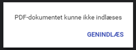 ”PDF-dokumentet kunne ikke indlæses” / 